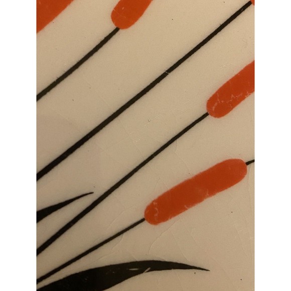 Camwood Ivory Universal-Cambridge Red Cattails Oval Serving Platter A72-1C - Picture 4 of 7